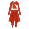 thumbnail image 5 of DPOIS Womens Long Sleeve Liturgical Praise Dance Dress Worship Dancewear Red S, 5 of 7