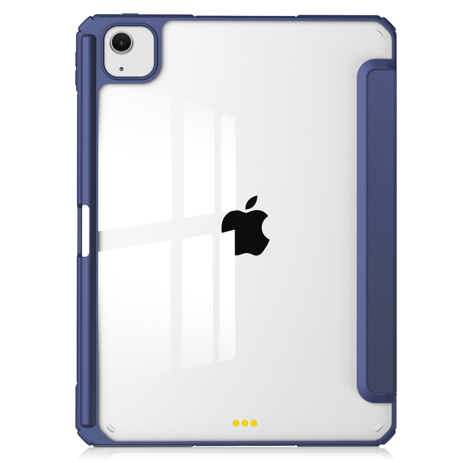 SaniMore Case for Apple iPad Air 13 (2024), Auto Sleep/Wake Shock Resistant [Built-in Pencil Holder] Flip Stand [Dual Angle] Transparent Slim Lightweight Anti-fall Tablet Shell, Deep Blue