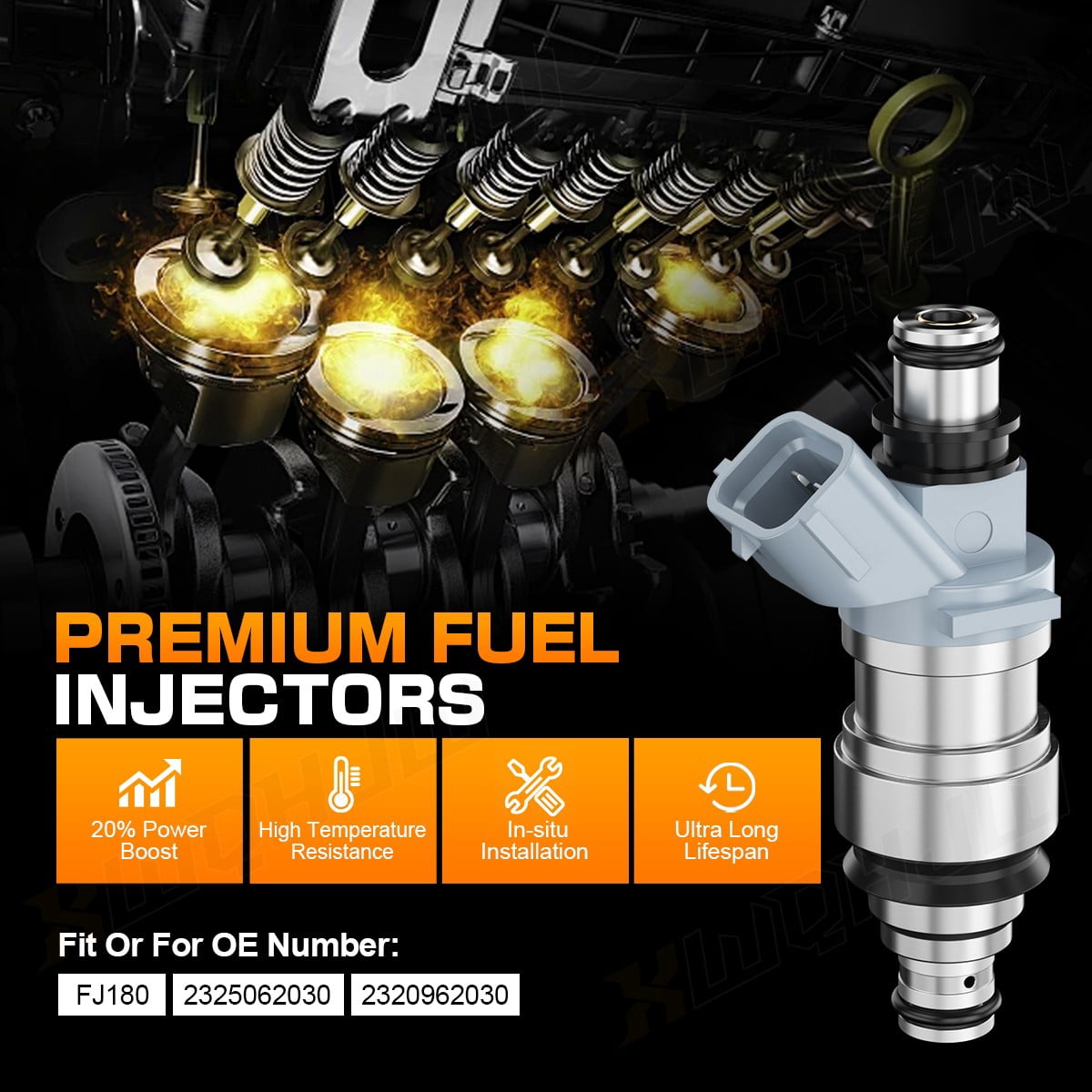 6PCS NEW Fuel Injectors for Toyota Tacoma 4Runner T100 3.4L V6 23250-62030
