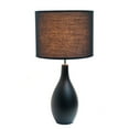 thumbnail image 2 of Creekwood Home Essentix 18.11" Traditional Standard Ceramic Dewdrop Table Desk Lamp with Matching Fabric Shade for Home Décor, Bedroom, Living Room, Dining Room, Foyer, Black, 2 of 6