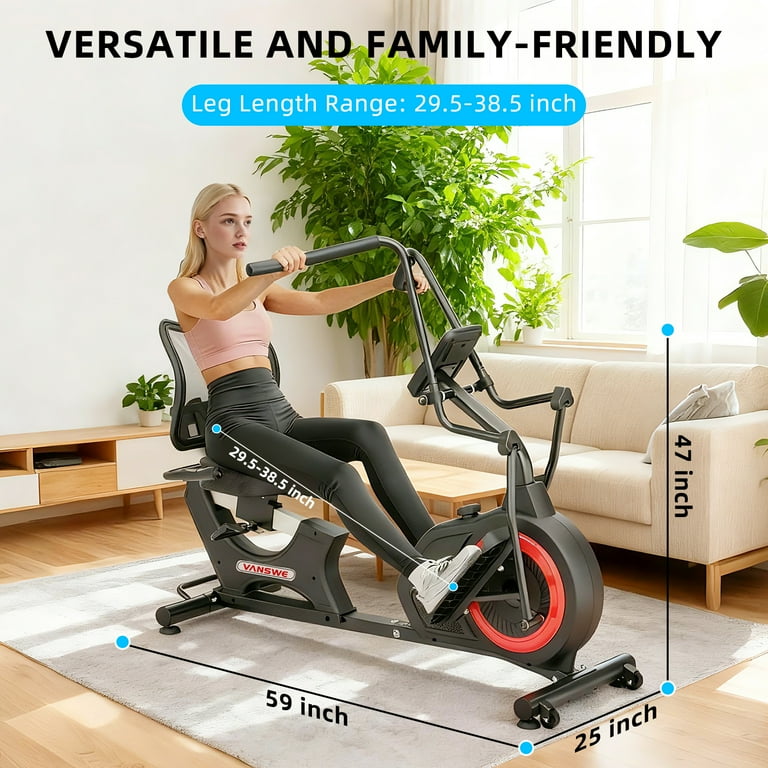 Vanswe Recumbent Elliptical Exercise Bike with Arm Exerciser 450