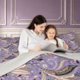 thumbnail image 4 of Erosebridal Purple Paisley Twin Comforter Sets,Daisy Maple Floral Bedding Set,2 Pieces,1 Comforter and 1 Pillowcase,Light Gray Reversible, 4 of 7