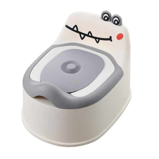 Orinal para bebé fácil de limpiar, antideslizante, con tapa, ideal para viajes (1 a 6 años) gris