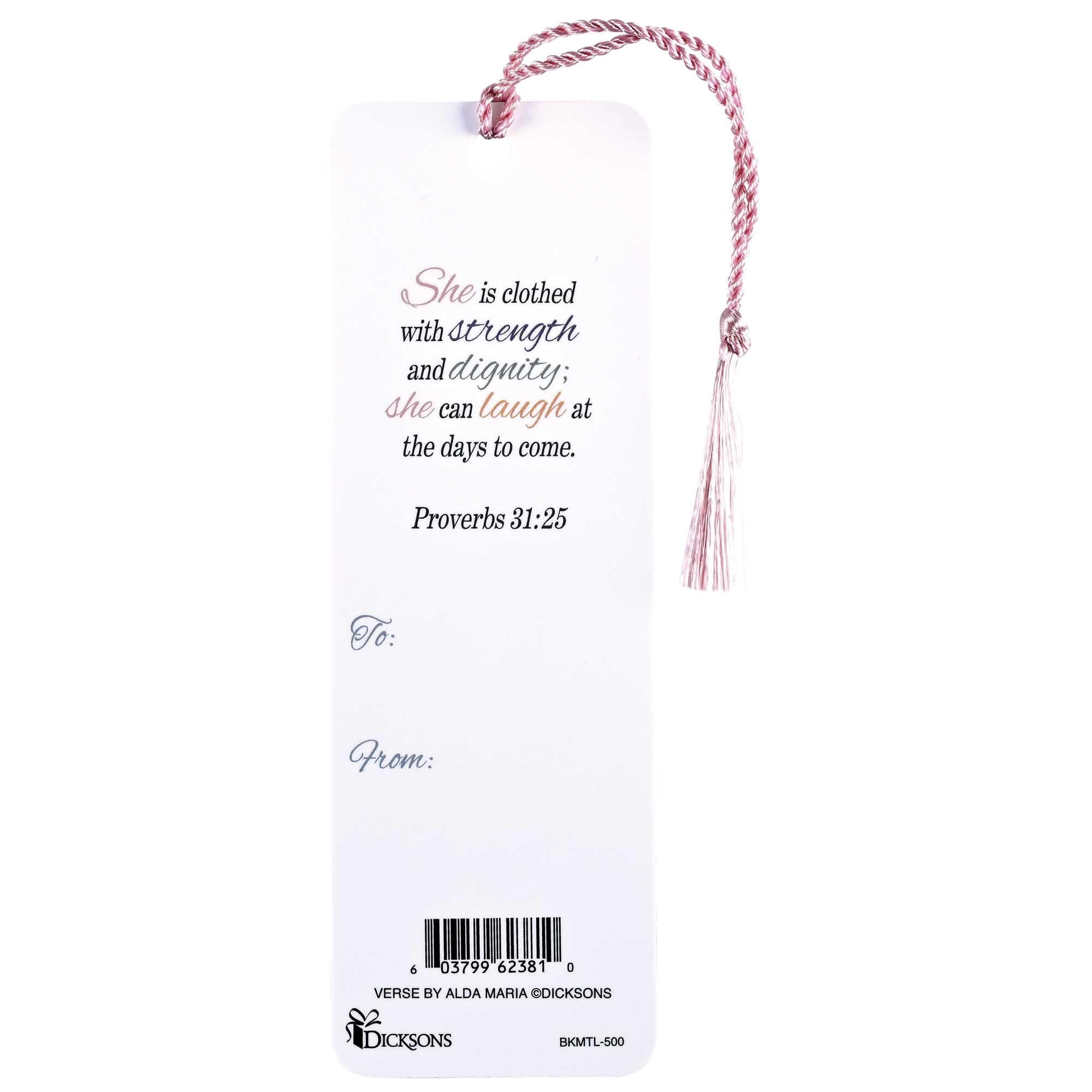 Dicksons BKMTL-500 I Know That I Can Do All Things Whenever I Trust in You White and Pink 2 x 6 Paper and Tassel Encouraging Tassel Bookmark, Pack of 12