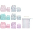 thumbnail image 4 of Simple Being Reusable Cloth Diapers,6 Pack Pocket Adjustable Size,Waterproof Cover,6 Inserts,Wet Bag, Double Gusset (Girl Stripe), 4 of 6