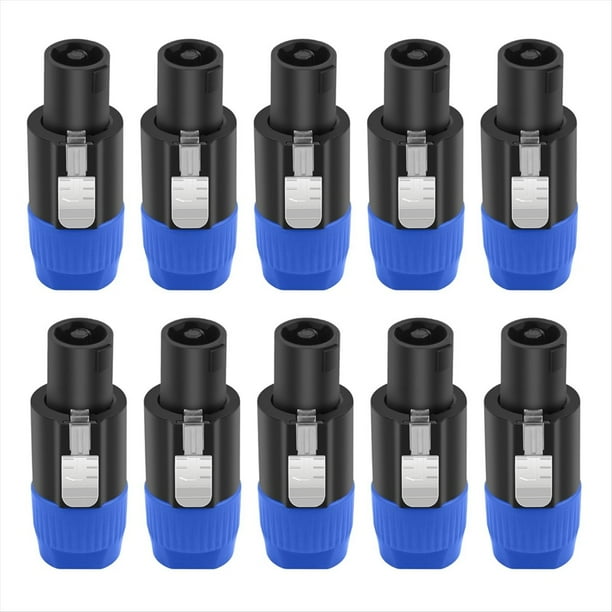 10 Conectores de Altavoz NL4FC de , Conector Ohm, Adaptador de Cable de Audio para Altavoz, Bloqueo por , Accesorios de Conector Hembra Speakon de , A