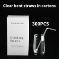 thumbnail image 4 of Disposable Plastic Drinking Straws | Clear Transparent Flexible Food Grade | Individually Wrapped | Bendable Design for Cups, Bottles, Glasses | 300 Pack | 0.5x20.5cm | Bulk Party Supply, 4 of 6