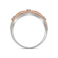 thumbnail image 2 of FB Jewels 10kt White Gold Womens Round Diamond Rose-tone Rope Twist Band 1/4 Cttw, 2 of 2