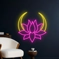 thumbnail image 3 of Handmadetneonsign Lotus Moon Neon Sign, Lotus Flower Led Neon Art Decor, Lotus Moon Home Wall Decor, 3 of 5