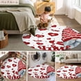 thumbnail image 6 of Valentine's Day Washable Area Rug&nbsp;5 ft Romantic Red Hat Gnome Red Plaid Dots Love Heart Soft Round&nbsp;Rugs for Living Room, Non Slip Carpet for Bedroom&nbsp;Entryway Dining Room, 6 of 9