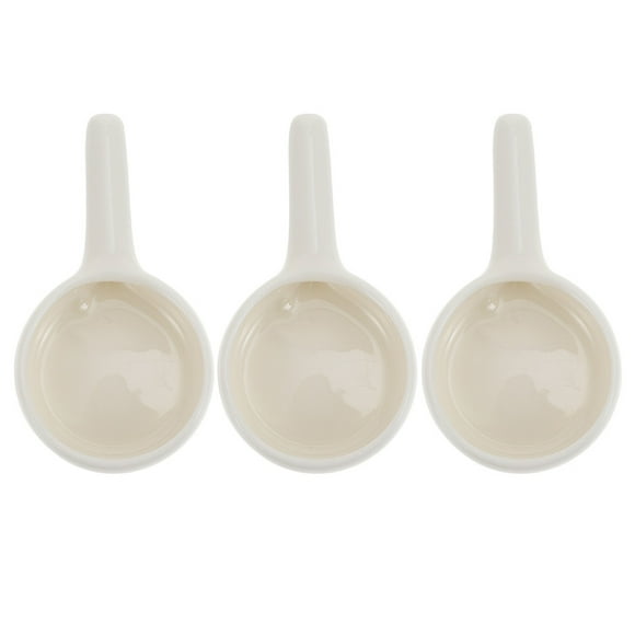 Tenedor de velas de cerámica 3 unids Soportes de vela portátiles con mango de bandejas de caramelo (blanco)
