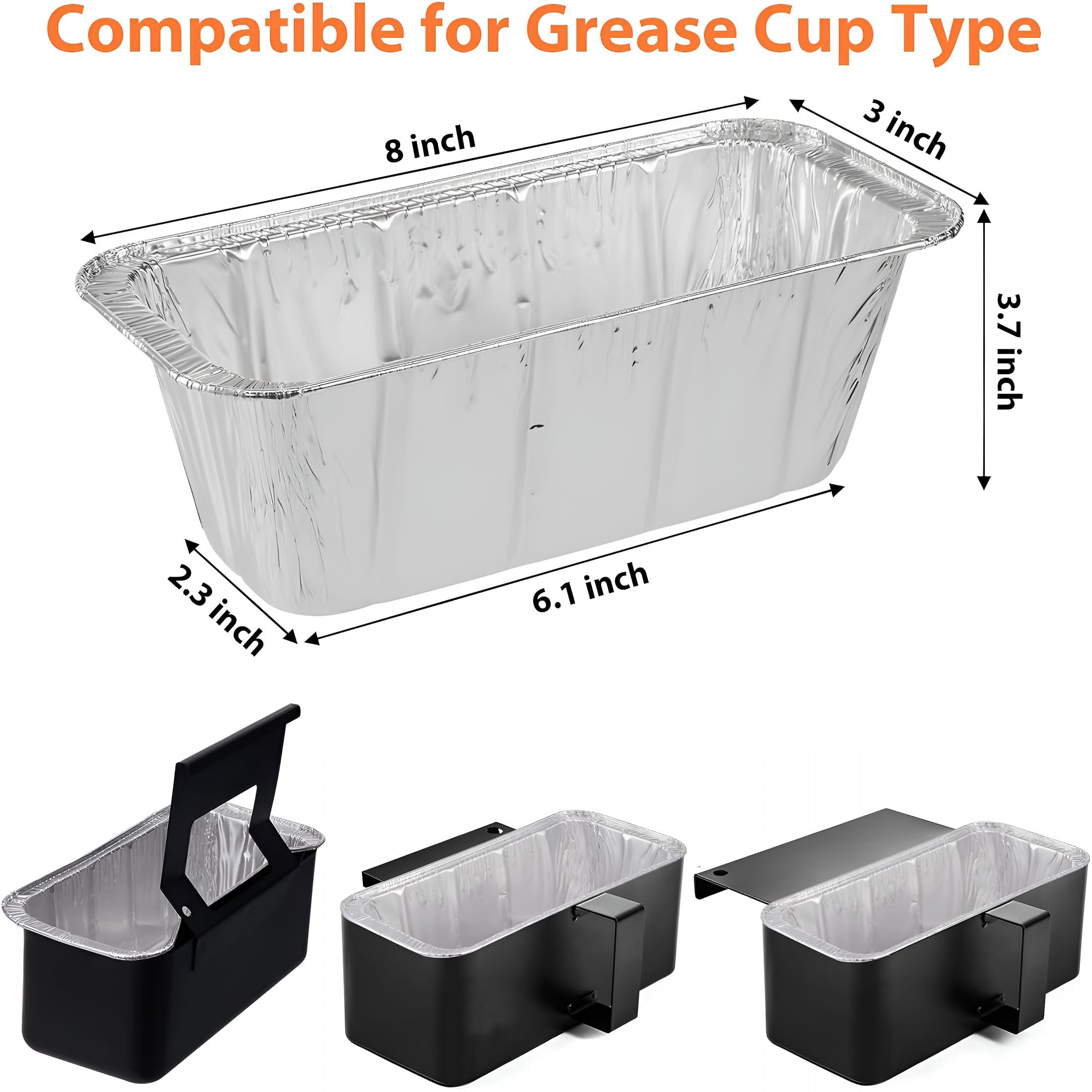 ACDANC 50-Pack Griddle Accessories for Blackstone - Grease Cup Liners Compatible with Blackstone 5017 Griddle, Aluminum Foil Drip Pan Disposable Grease Catcher Tray for 17, 22, 28, 36 Inch
