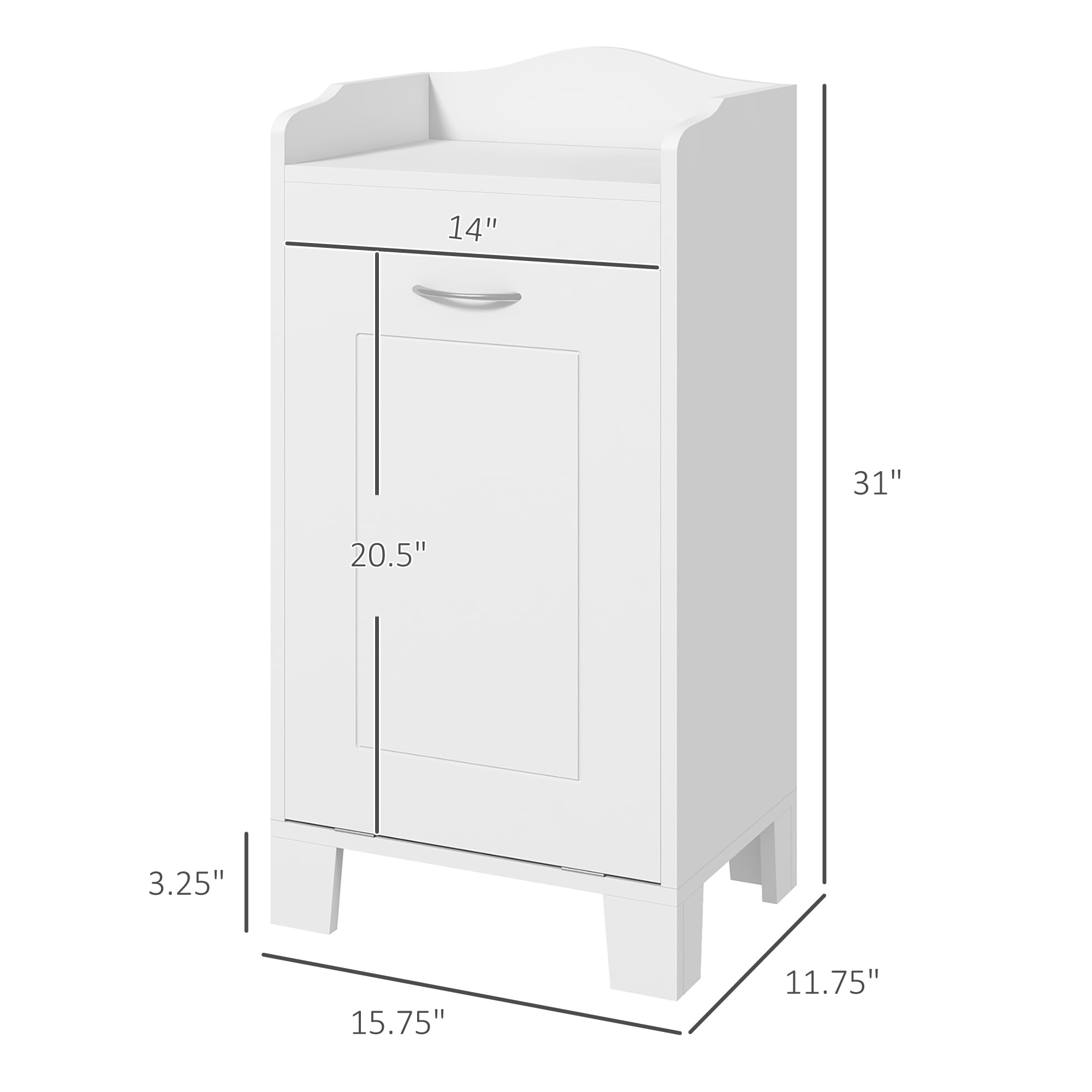 HOMCOM 31" Tilt Out Laundry Hamper, Free Standing Home Organizer Hamper
