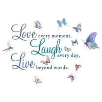 XIEULQP Live Laugh Love Inspirational Quotes Wall Decals Butterfly Motivational Lettering Positive Sayings DIY Sticker Vinyl Art Mural for Bedroom Living Room Nursery Decor