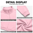 thumbnail image 6 of zip up jacket for men Mock Neck Track Jacket Lightweight Fleece Full Zip No Hood Athletic Casual Long Sleeve Sweatshirt with Pocket Pink, 6 of 6