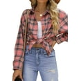 thumbnail image 4 of Fantaslook Plaid Flannel Shirts for Women Oversized Long Sleeve Button Down Shirts Blouses Tops, 4 of 11