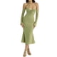 thumbnail image 2 of Sunloudy Vestido Midi Elegante para Mujer, Vestido de Fiesta con Cola de Pescado de Color Sólido y Manga Larga con Escote Halter y Tirantes Halter Sunloudy  moda, 2 of 9