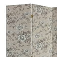 thumbnail image 2 of 71 Inch 3 Panel Fabric Room Divider with Floral Print, Gray- Saltoro Sherpi, 2 of 5