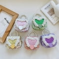 thumbnail image 5 of SAYOO Girls Mini Handbag Pearl Handle Tartan Plush Heart-shaped Crossbody Bag Gifts for Girls, 5 of 5