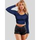 thumbnail image 4 of Set De Dos Blusas Crop Top De Manga Larga Para Mujer Moda UNITALLA, 4 of 5
