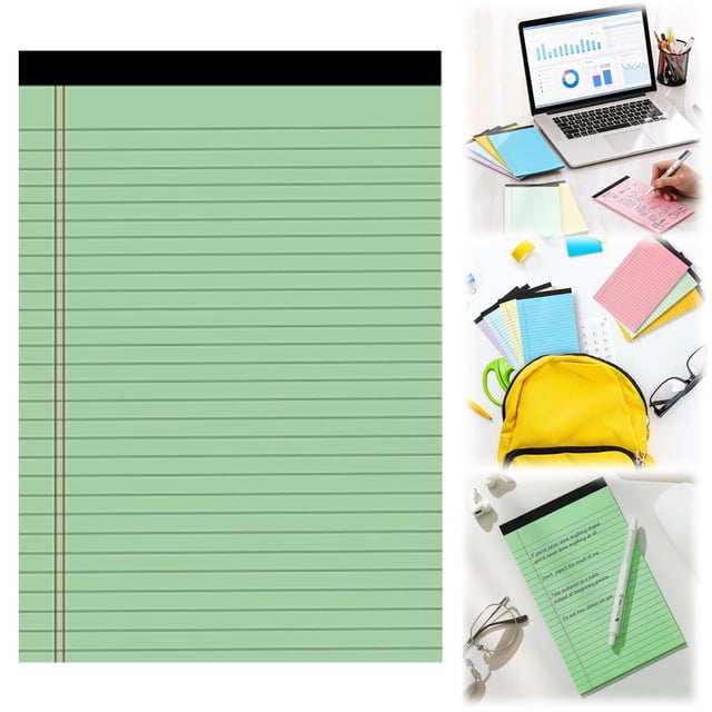 WHEANG Colored Legal Writing Wide Ruled 50 Sheets Per Notepad Perforated Writing Notepad For School College Business