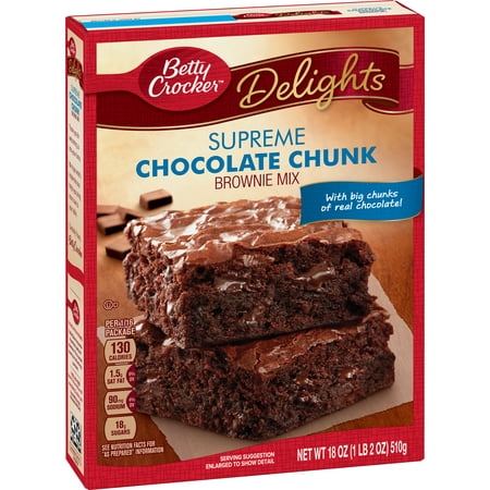 (4 Pack) Betty Crocker Delights Brownie Mix Supreme Chocolate Chunk, 18
