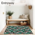 thumbnail image 3 of ODIKA 2'x3' Machine Washable Non-Slip Area Rug, Festive Evergreen Snowscape Holiday Yuletide Entrance High Traffic Rug with Pad, Green, 621281, 3 of 8