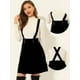 thumbnail image 2 of Falda de terciopelo con tirantes de estilo skater de cintura alta para mujer Negro XS, 2 of 4