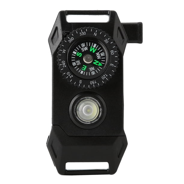 Herramienta de supervivencia multifuncional para exteriores, hebilla de emergencia, luz LED, brújula, pulsera, accesorio
