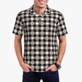 thumbnail image 2 of Balery Black Plaid Heart Printed Men’s Short Sleeve Polo Shirt, Midweight Men's Shirt,Golf Polo shirts -4X-Large, 2 of 8