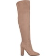 thumbnail image 3 of GUESS Womens Beige Gore Stretch Logo Mireya Square Toe Block Heel Zip-Up Dress Boots 8.5 M, 3 of 3