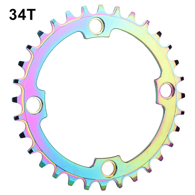 Disco de rueda de cadena de anillo de manivela de bicicleta de una sola velocidad integral hueco de aleación de aluminio (34T)