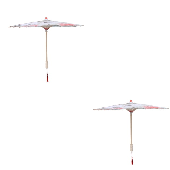 2 Pcs Classical Umbrella for Decor Travel Parasol Man Bride Red