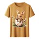 thumbnail image 4 of Tops de Cuello Alto para las Mujeres Amante Impreso Camiseta Cuello Redondo Manga Corta, Poliéster Spandex, 4 of 7