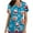 Blue, variant on Xfvqtps Christmas Scrub Tops for Women Soft V-Neck Scrubs Comfortable Lightweight Nursing Uniforms Casual Printed Short Sleeve Nurse Top Working Uniforms with Pockets Blue