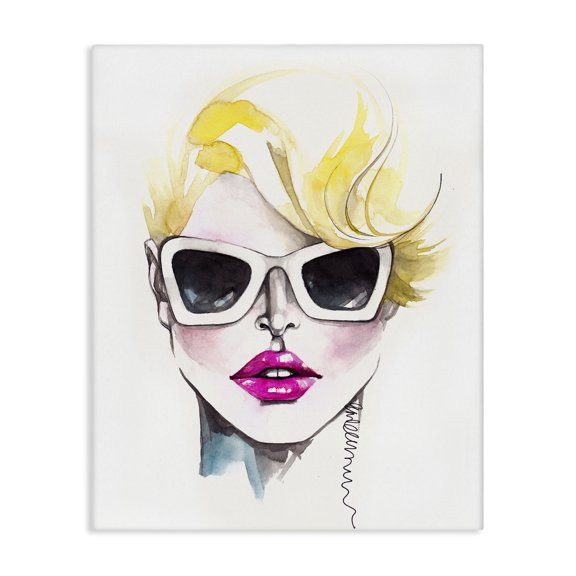 Stupell Industries Contemporary Female Fashion Portrait Sunglasses Canvas Art, 16 x 20, by Elisaveta Stoilova