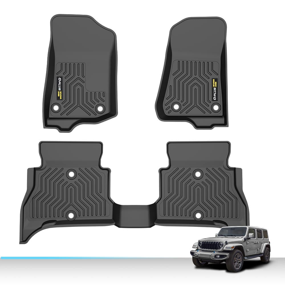 3D Molded Floor Mats Carpets Liner All Weather TPE Fit for 2021-2024 Jeep Wrangler 4xe