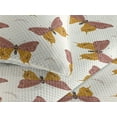 thumbnail image 3 of Ambesonne Autumn Quilted Bedspread Set 3 Pcs, Moth Pattern Cottagecore, King, Pale Coffee and Pale Maroon, 3 of 4