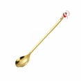 thumbnail image 1 of Moins de 5 Vaisselle Nouveau Design Produits Populaires Or Acier Inoxydable Manche Long Thé Café Cuillère à Glace Ensemble Cuillère de Noël Créative Cuillère en Acier Inoxydable Boîte Cadeau Pendentif Cuillère Cadeau de Noël, 1 of 8