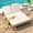 Light Teak, variant on Bellemave Patio Double Chaise Lounge, Wood Double Chaise Lounge with 5-Position Adjustable Backrest, Outdoor Daybed with Removable Cushions for Patio,Poolside,Garden (Light Teak)