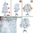 thumbnail image 7 of 4ft/5ft/6ft Snow Flocked Christmas Tree, Pine Branches Bushy Pine Holiday Decoration, Artificial Christmas Tree With Blue LED Lights, 7 of 7