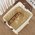 thumbnail image 5 of Foldable Dirty Clothes Basket with Wheels Large Capacity 17.71x15.35in Plastic Laundry Hamper Bathroom Storage Organizer Collapsible Laundry Basket White/Beige 3.18lb, 5 of 6