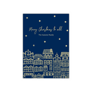 Personalized Holiday Card - Starry Night - 5 x 7 Flat