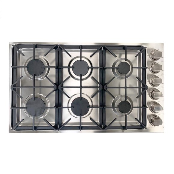Crown Plaque de Cuisson à Gaz en Acier Inoxydable 36 Pouces 6 Brûleurs LGC3601