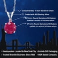 thumbnail image 2 of Gem Stone King 14K White Gold Red Ruby and Pink Lab Grown Diamond Pendant Necklace for Women | 1.02 Cttw | Gemstone July Birthstone | Round 6MM | With 18 inch Silver Chain, 2 of 6