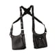 thumbnail image 5 of Bolso bandolera doble multiusos de diseño retro con arnés Negro, 5 of 9