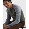 thumbnail image 5 of Hanes Beefy-T Men's Long Sleeve Colorblock Henley Camouflage Green/Oxford Green XL, 5 of 9