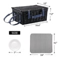 thumbnail image 3 of Cesta de Picnic HYBDAMAI de Mimbre para 4 Personas con Manta y Enfriador Negro, 3 of 8