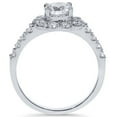 thumbnail image 2 of Silvago Jewel Floral Halo Diamond Ring - 1.8 Ct Round Cut Lab-Created Simulated Diamond - 14K White Gold Plated Rings - Women's Prong Setting Engagement Ring - Ideal for Gifts and Special Occasions, 2 of 3