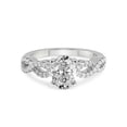 thumbnail image 3 of 3 Carat IGI Certified Oval Shape Lab Grown Diamond Engagement Ring | 14K White Gold | Lorene Twisted Shank Lab Diamond Ring | FG-VS1-VS2 Quality Friendly Diamonds, 3 of 5
